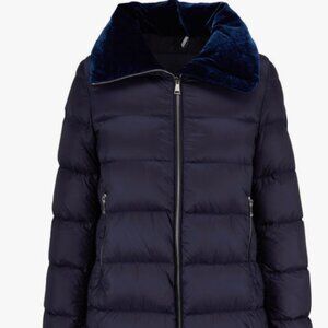 BNWT Moncler Women's Torcon Royal Blue Velvet Collar Puffer Coat